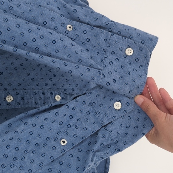 Bonobos Circle Print Button Down Shirt Blue XL hipster hippie preppy western - Picture 4 of 7